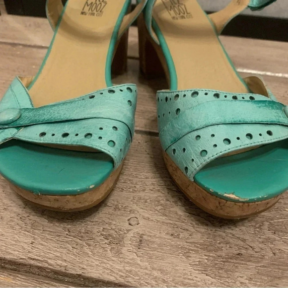 Miz Mooz  Cookie Ankle Heeled Platform Leather Sandals 8 - Picture 6 of 11